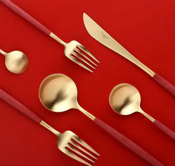 

restround red gold black tableware cutlery set stainless steel knife fork and spoon set golden color kn wmtnes dh_garden