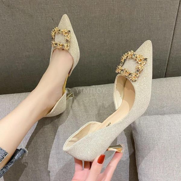 

fashion women sandals summer pointed toe pumps shoes 2021 thin heels zapatos de mujer plataforma heels, Black
