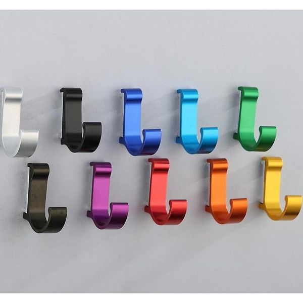 

new space aluminum candy color creative hook home storage coat hook umbrella door clothes solid hook wholesale znhxh