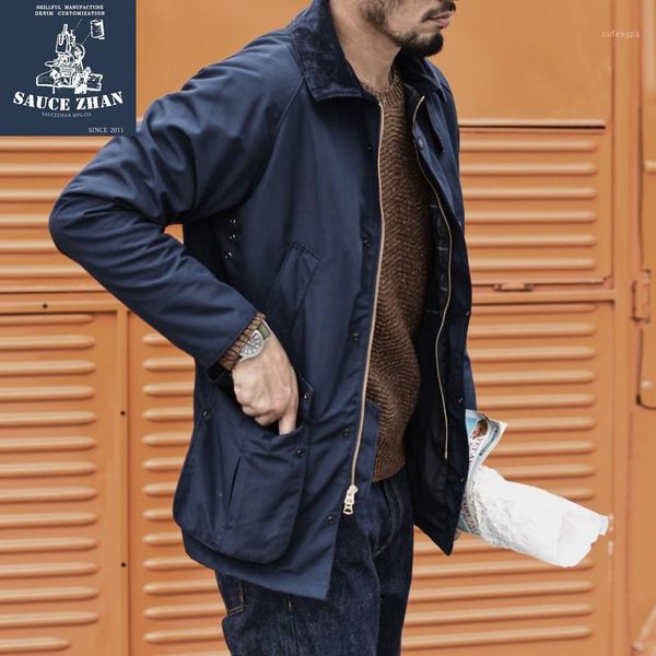 

saucezhan classic beaufort waxed jacket mens trench coat wool jacket waterproof trench wax trucker winter coat men1, Tan;black