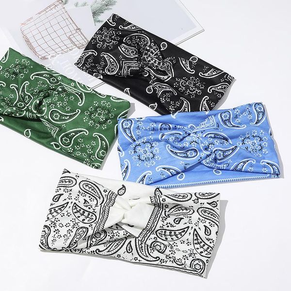 

women floral print wide hairband sport hair ribbon cross knot headband turban solid color headdress elastic hair band q jllnix