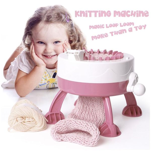 

sewing notions & tools 40/22 needle diy big hand knitting machine weaving loom knit for scarf children learning toy threader tool, Black