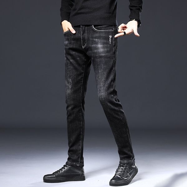 

ntno 2018 shipping mens distressed male pants casual straight slim elasticity 28-42 pants fashion mens jeans denim, Blue