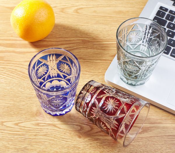 

handmade japanese edo kiriko hand cut for wiskey cup,wine glass,beer mug