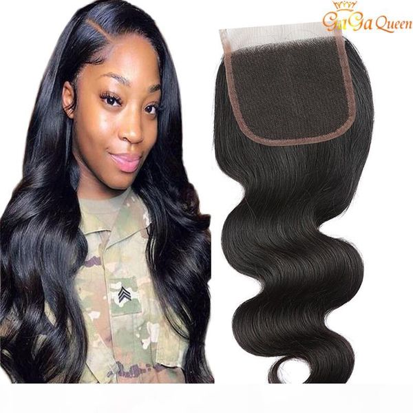 

body wave hair closurue 4x4 lace closure 4 or 5 pcs brazilian body wave human hair lace closure, Black;brown