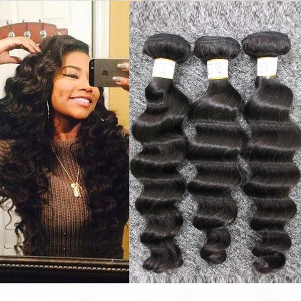 

бразильские люди волна волос 3 шт лот тела волна человеческого волос natural black weave human пучки волосы