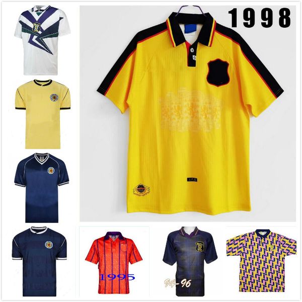 

1982 1986 1995 1998 scotland retro soccer jerseys world cup 82 86 93 94 dalglish strachan miller souness hansen george wood football shirt, Black;yellow