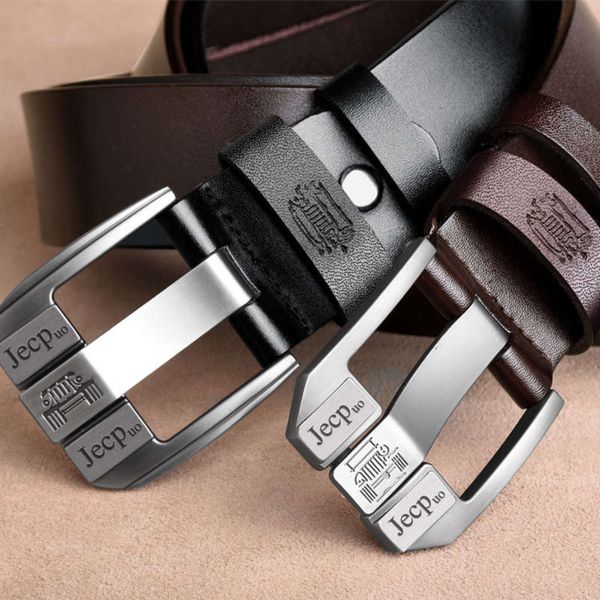 

leather jeepuo pin buckle versatile popular jeans trouser belt men's, Black;green