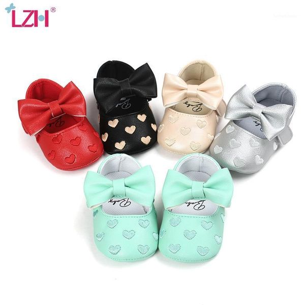 

first walkers lzh children's shoes 2021 autumn born toddler heart embroidered bowknot elastic band classic canvas baby sneakers1
