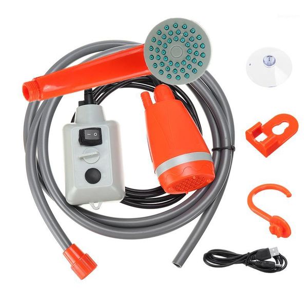 

new portable car washer camping shower usb car shower washer set electric pump for outdoor camping travel pet dog man woman1