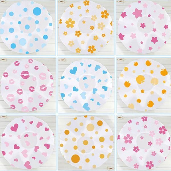 

10pcs bathing hat shower cap elastic bathroom accessories resuable bath random colors hair cap waterproof h wmtxhd