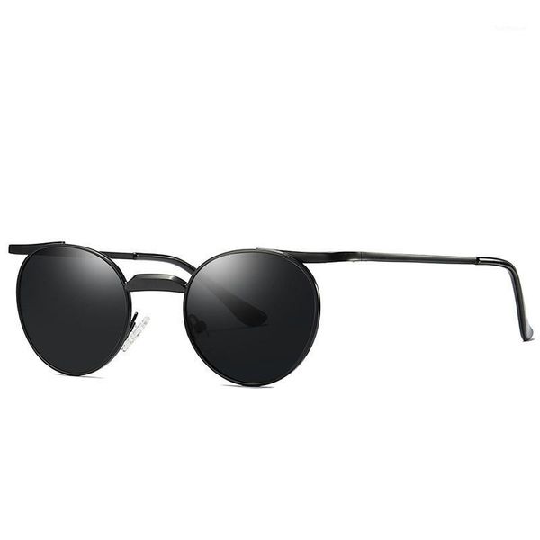 

cubojue small round mens sunglasses polarized black women mirrored sun glasses for man driving female reflective punk vintage1, White;black