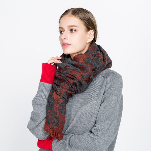

autumn and winter new 3d floral cashmere scarf women's national style warm tassel cashmere scarf shawl, Blue;gray