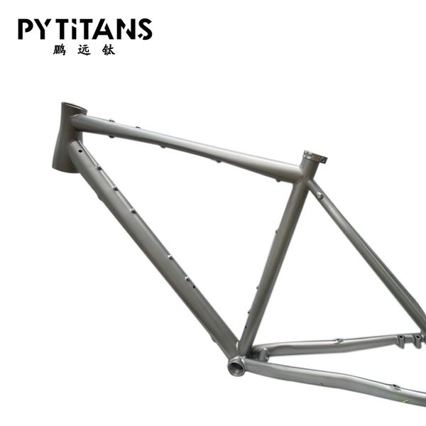 Высококачественные велосипедные рамки Titanium Alloy GR9 Titanium Gravel Bike рама с почтой сиденья для дискового тормоза бесплатная запасная вешалка