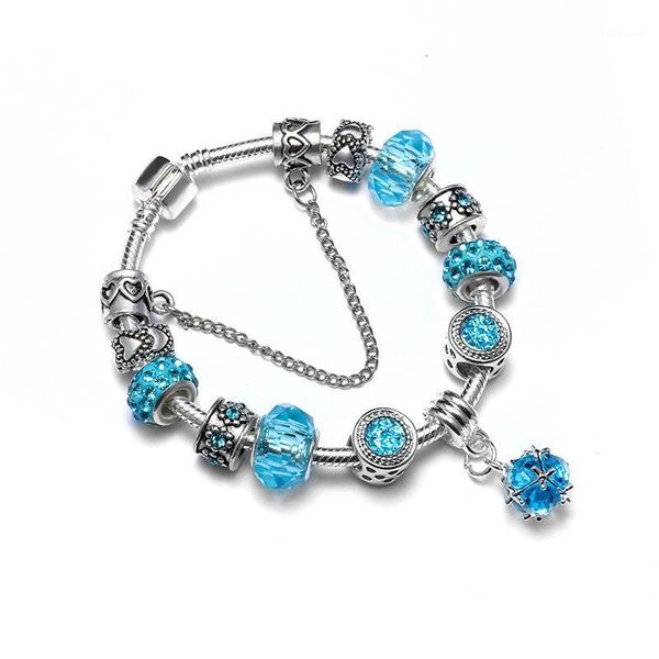 

charm bracelets 2021 national style zinc alloy jewelry large hole beaded handmade diy bracelet women christmas1, Golden;silver