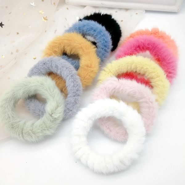 Winter Fur Hairband macio peludo peludo seamless headband elástico faixa de cabelo meninas ponytai tither sólido headwear acessórios de cabelo m3166