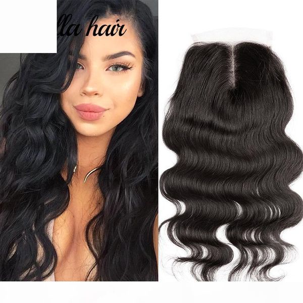 

100% peruvian human hair extensions hd brown lace closure middle part body wave transparent lace natural color bella hair, Black;brown