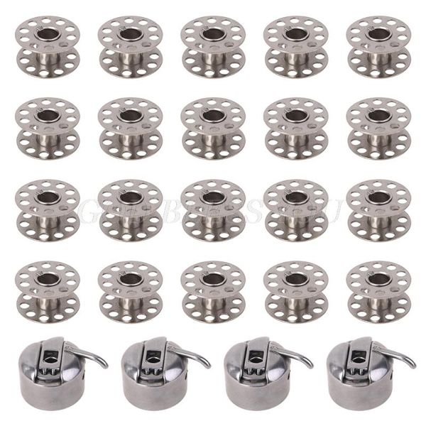 

12/18/24pcs/set metal sewing machine bobbins case for brother singer babylock janome embroidery craft diy accessories, Black