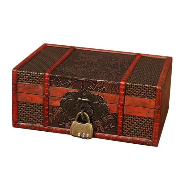 

retro style wooden jewelry box storage box gift organizer container, Pink;blue