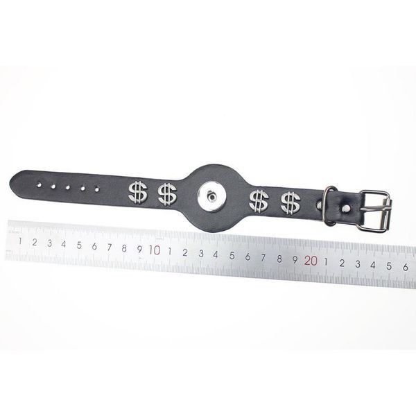 

black brown leather bracelet women fashion diy charms bracelet&bangles snap button jewelry angel snaps silver b bbybdc, Golden;silver