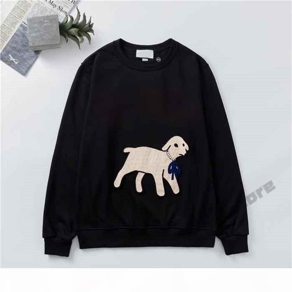 

21ss new arrivals brand womens designer hoodies fashion lamb animal autumn winter mens luxury long sleeve hoodie pullover clothes sweatshirt, Black