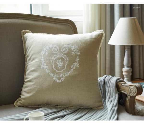 

45*45cm european village style cotton linen cushion cover pillow case sofa decorative pillowcase case for pillow cover household1