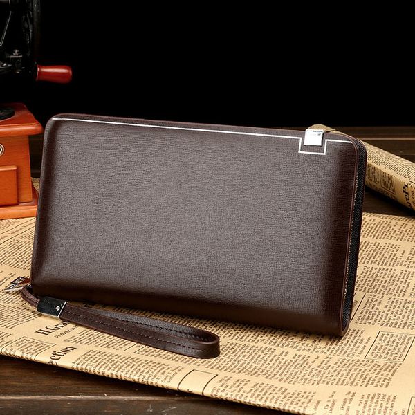 

factory wholesale mens clutch bag european and american fashion famous large capacity double zipper mens clutch bag wallet