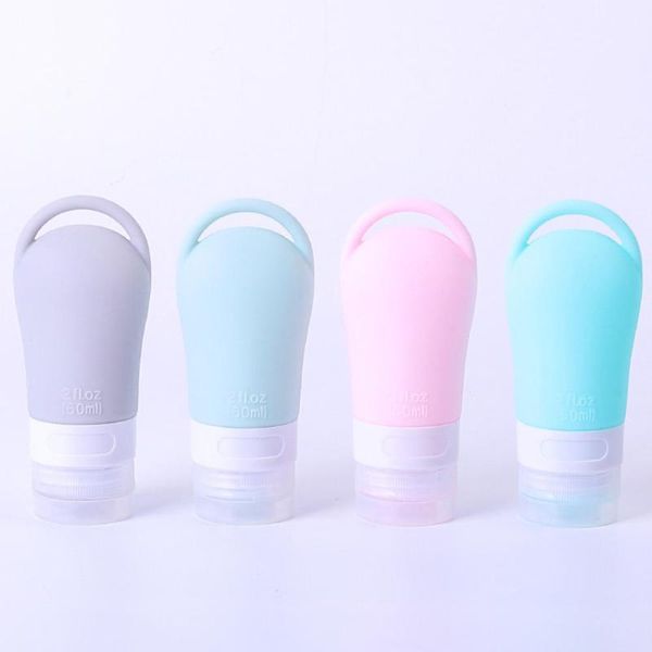 

storage bottles & jars 1 pc portable silicone refillable bottle empty travel cosmetics container with retractable buckle for shampoo liquid