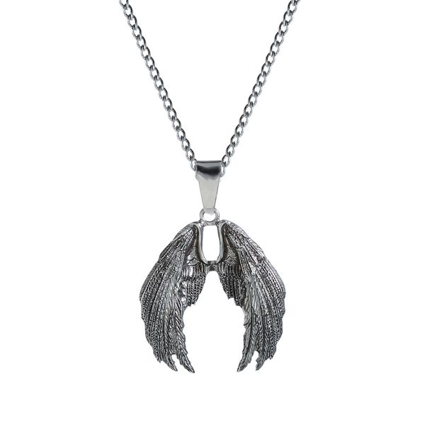 

angel devil wings hiphop necklace men women rock street chain q1216, Silver