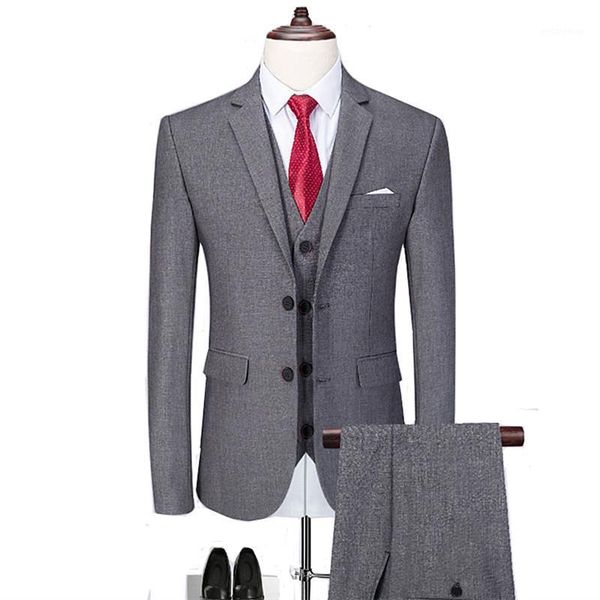 

business men suits 3 piece set (coat vest pants)wedding groomsmen suits high-end custom men designer blazer fashion suit wedding1, White;black