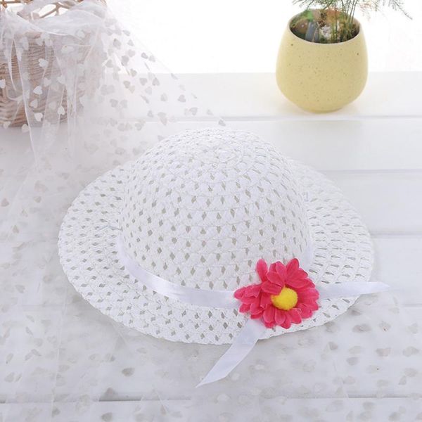 

new colors children's sun flower hat children's hat girl straw hats kids baby pgraphy sunscreen visor cap girls dress, Blue;gray
