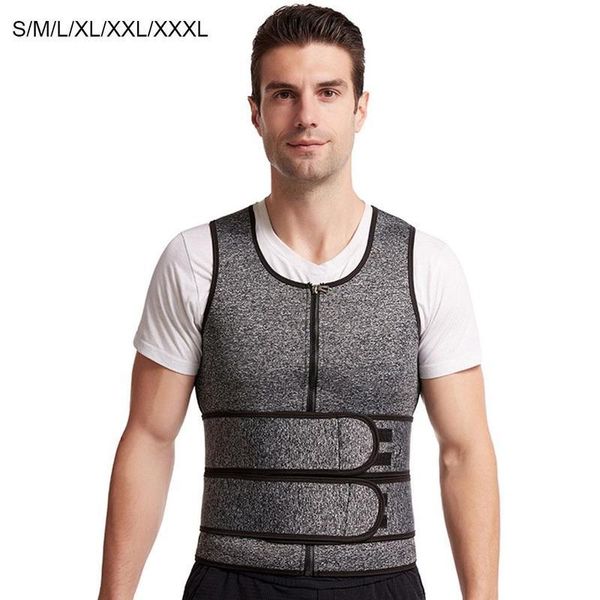 

waist support men double belt vest spandex shapewear reinforced sweat rubber sports corset abdomen s, m, l, xl, xxl, 3xl, Black;gray