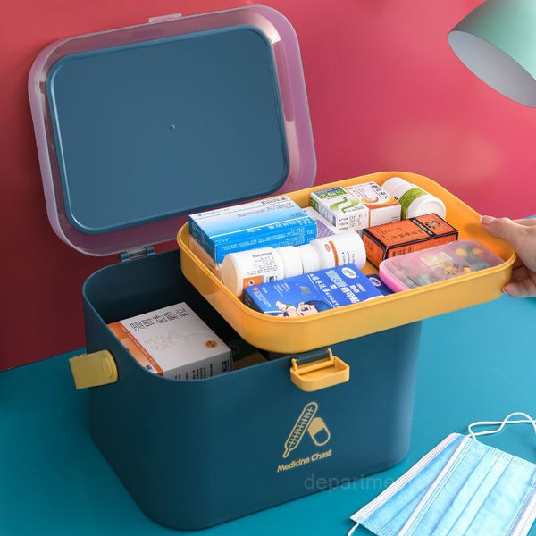 

household large capacity medical first aid box multi-layer emergency storage box family medicine