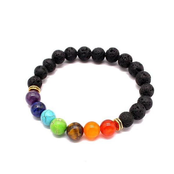 

natural stone black lava bracelets for women 7 chakra healing bracelet prayer balance beads bracelet stretch sqceeg homes2007