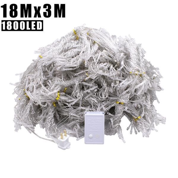 

18m x 3m 1800-led string lights warm white light romantic christmas wedding outdoor decoration curtain us standard