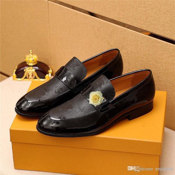 

c2 big size 37-45 trend pointed toe men leather shoes fashion bright business shoes casual wedding hard-wearing shoes 33, Black