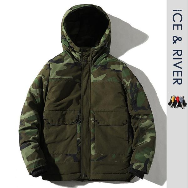 

men 2020 winter autumn hip hop new camouflage hooded jacket parkas men outwear fashion thick warm waterproof pockets parkas1, Black