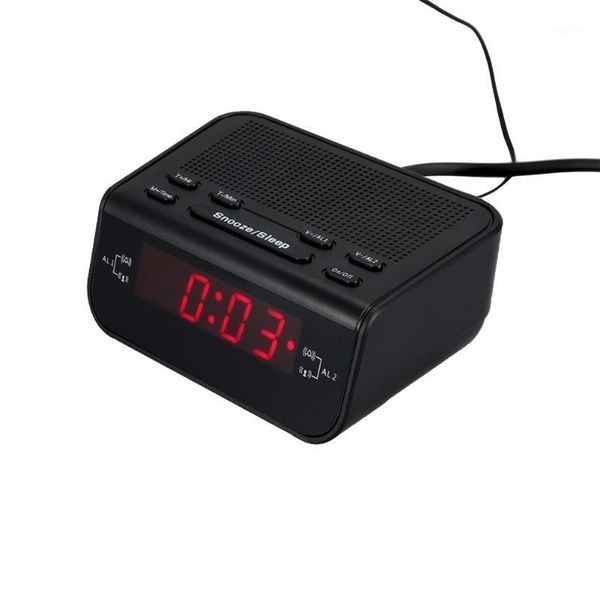 

compact digital dual led display alarm clock port lcd display backlight with fm radio sleep timer black1