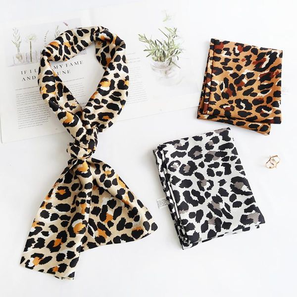 

scarves 150cm printed faux 1pc women retro long silk satin hairband scarf skinny head neck hair tie band headband summer accessories, Blue;gray