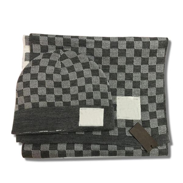 

высокое качество классические решетки зимние шапки дизайнерские костные шапки мужские и женщины пара шарф шляпа двух цельных костюм шарф шап, Blue;gray