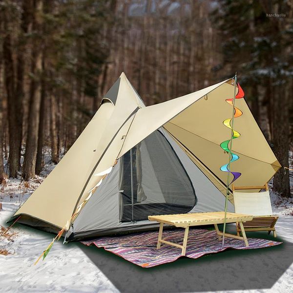 

tents and shelters outdoor 3-4 people leisure tent aluminum alloy rainproof sunshade camping family barbecue party large tent1