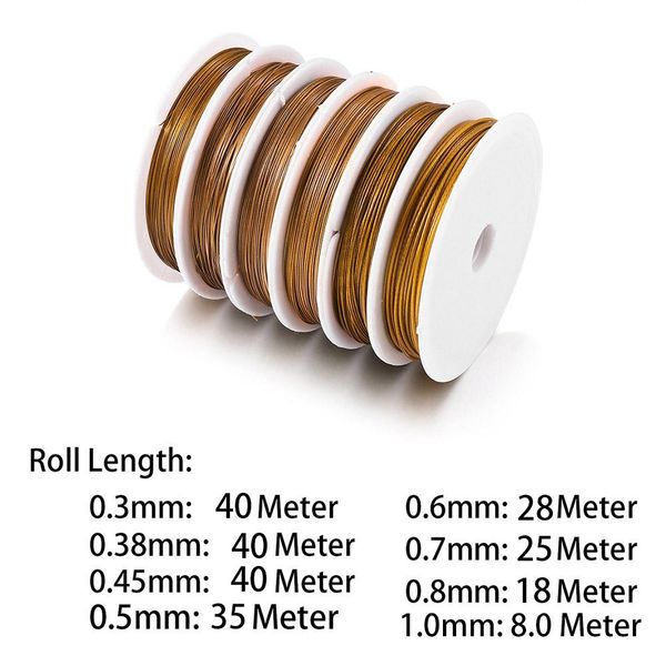 

1 roll/lots 0.3/0.45/0.5/0.6mm resistant strong line stainless steel wire tiger tail beading wire for jewelry making finding wmtsvn