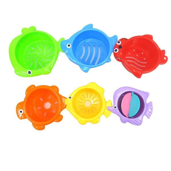 

укладка чашек ванны игрушки для малышей для малышей укладчик с отверстиями, разбрызгивая воду и просеивая песок цветные номера и фрукты накл