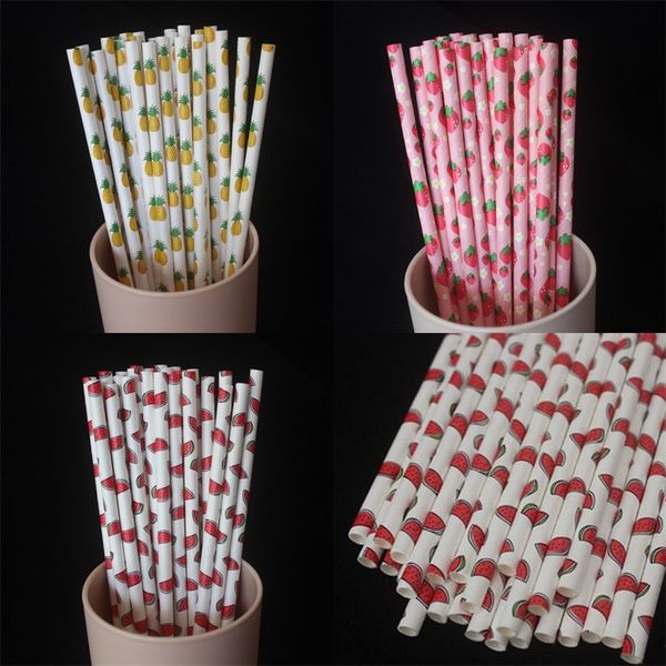 

disposable straw kraft paper drinks paper cartoon fruits straws environmental protection party decorate pineapple 0 04ys m2