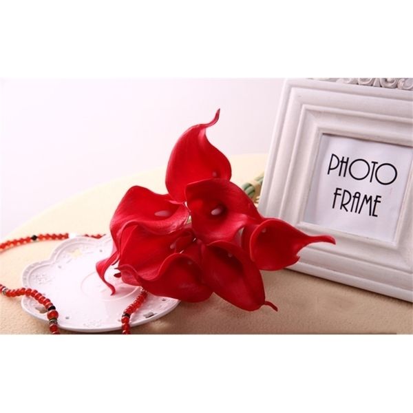 

wholesale 30pcs real touch decorative flowers calla lily artificial wedding bouquet party supplies 20 colors