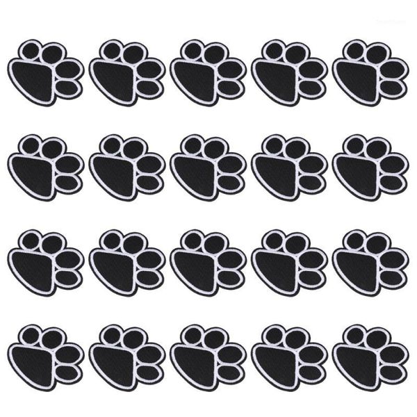 

20pcs dog puppy black iron on embroidered patches appliques sewing cloth1