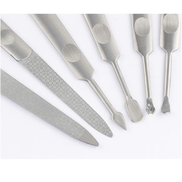 

1 pcs stainless steel silver buffer double sided metal sanding nail file cuticle scissors for manicu jllcel