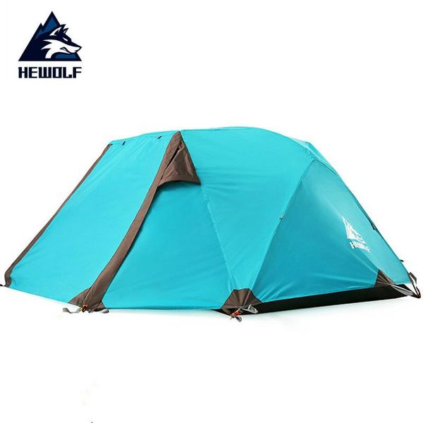 

tents and shelters hewolf outdoor camping equipment weatherproof waterproof tent double aluminum belt trolley multiplayer winter