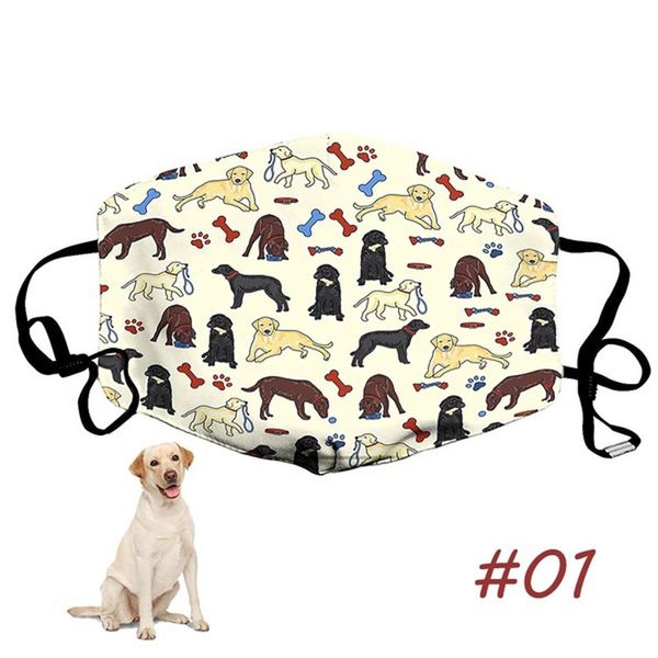 

рождественская маска для вечеринки украшения для лица милые собаки напечатанные моющиеся многоразовые хлопковые смесиные маски маски маска c, Black