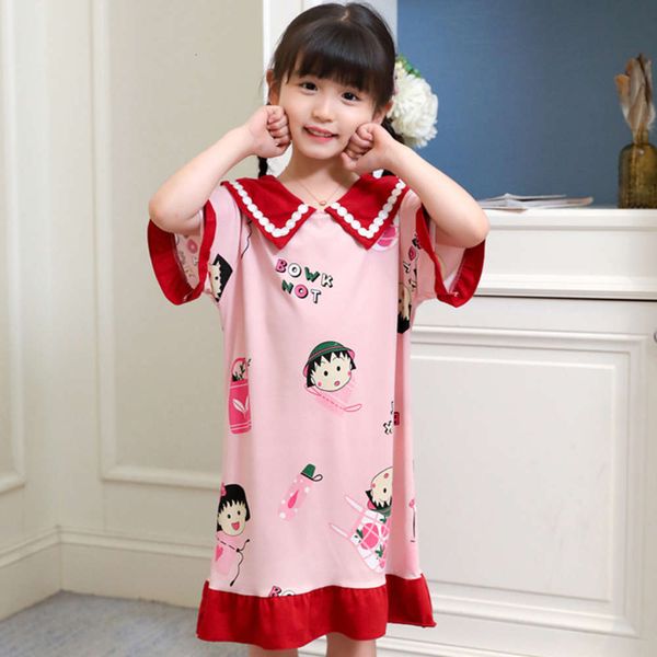 

nightdrs summer korean version baby collar lace princs skirt children's girls' loose home cloth can go out, Blue;red